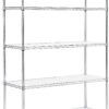 Alera 5-Shelf Wire Shelving Kit with Casters and Shelf Liners, 48w x 18d x 72h, Silver