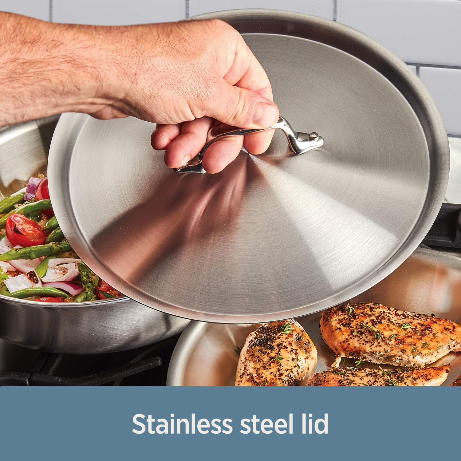 Oven Safe Stainless Steel Frying Pan - Induction Skillet For All