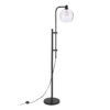 Antho Height-Adjustable Floor Lamp with Glass Shade in Blackened Bronze/Seeded Floor Lamp Blackened Bronze/Seeded 68" Tall