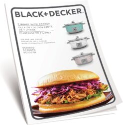 BLACK+DECKER 7 Quart Dial Control Slow Cooker with Built in Lid Holder, Teal Pattern