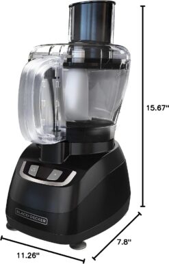 BLACK+DECKER 8-Cup Food Processor, Black, FP1600B
