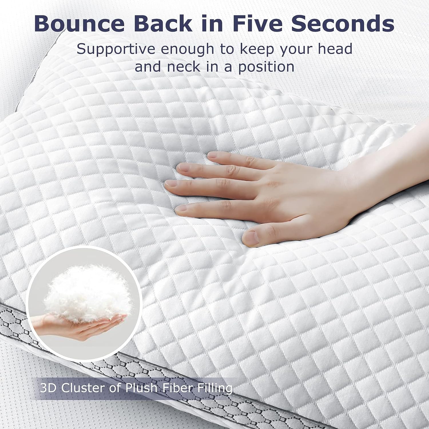 Bed Pillows for Sleeping 2 Pack Down Alternative Pillows Standard Size Set of 2 Soft Hotel Collection Pillows for Side and Back Sleepers Gusseted