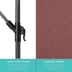 Best Choice Products 10ft Solar LED Offset Hanging Market Patio Umbrella for Backyard, Poolside, Lawn and Garden wEasy Tilt Adjustment, Polyester Shade, 8 Ribs - Deep Taupe