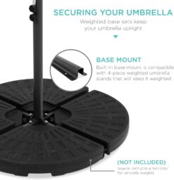 Best Choice Products 10ft Solar LED Offset Hanging Market Patio Umbrella for Backyard, Poolside, Lawn and Garden wEasy Tilt Adjustment, Polyester Shade, 8 Ribs - Gray