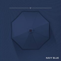 Best Choice Products 10ft Solar Powered Aluminum Polyester LED Lighted Patio Umbrella wTilt Adjustment and UV-Resistant Fabric - Navy Blue