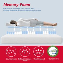 BestMassage Full Mattress, 8 inch Gel Memory Foam Mattress Queen Size for Cool Sleep & Pressure Relief, Medium Firm Mattresses CertiPUR-US CertifiedBed-in-a-BoxPressure Relieving