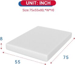 BestMassage Full Mattress, 8 inch Gel Memory Foam Mattress Queen Size for Cool Sleep & Pressure Relief, Medium Firm Mattresses CertiPUR-US CertifiedBed-in-a-BoxPressure Relieving