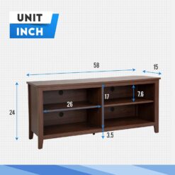 BestMassage Wood TV Stand TV Stand Fits 32-65 Inch Flat Screen TV Cabinet with 4-Shelf Storage Rolling Entertainment Center