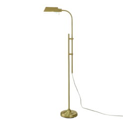 Better Homes and Gardens Adjustable Height Brass Finished Pharmacy Floor Lamp, 51.5