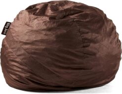 Big Joe Fuf Large Foam Filled Bean Bag Chair with Removable Cover, Cocoa Lenox, Durable Woven Polyester, 4 feet Big