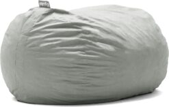 Big Joe Fuf XL Foam Filled Bean Bag Chair with Removable Cover, Fog Lenox, Durable Woven Polyester, 5 feet Giant
