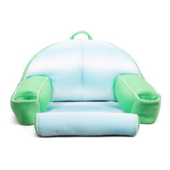 Big Joe Lazy Lounger No Inflation Needed Pool Float with Headrest and Footrest, Rolling Wave Aqua Double Sided Mesh, 3.5ft Lounger