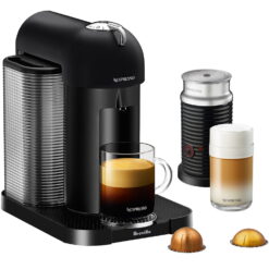 Breville Nespresso Vertuo Coffee & Espresso Single-Serve Machine in Black and Aeroccino Milk Frother in Black