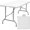 Byliable Folding Table 6ft Portable Heavy Duty Plastic Fold-in-Half Utility Foldable Table Plastic Dining Table Indoor Outdoor for Camping, Picnic and Party, White