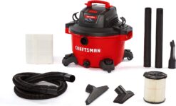 CRAFTSMAN CMXEVBE17594 12 Gallon 6.0 Peak HP Wet/Dry Vac, Portable Shop Vacuum with Attachments, Red