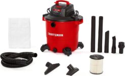 CRAFTSMAN CMXEVBE17596 20 Gallon 6.5 Peak HP Wet/Dry Vac, Heavy-Duty Shop Vacuum with Attachments, Red