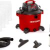 CRAFTSMAN CMXEVBE18595 16 Gallon 6.5 Peak HP Wet/Dry Vac, Heavy-Duty Shop Vacuum with 4 Dust Collection Bags and Attachments, Red
