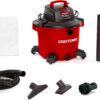 CRAFTSMAN CMXEVBE18695 16 Gallon 6.5 Peak HP Wet/Dry Vac, Heavy-Duty Shop Vacuum with Muffler/Diffuser and Attachments, Red