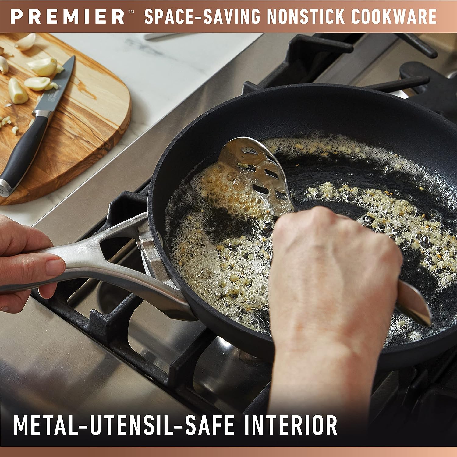 Select by Calphalon™ Space-Saving Hard-Anodized Nonstick 3.5-Quart Sauce  Pan with Cover