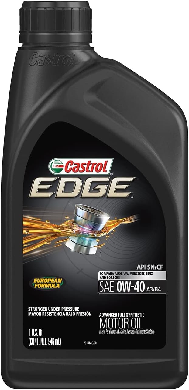 Castrol Edge Euro 0W-40 A3/B4 Advanced Full Synthetic Motor Oil, 1 Quart,  Pack of 6
