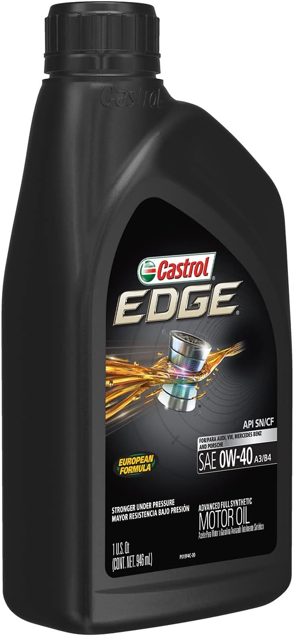 Castrol Edge Euro 0W-40 A3/B4 Advanced Full Synthetic Motor Oil, 1 Quart,  Pack of 6