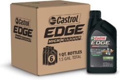 Castrol Edge High Mileage 10W-40 Advanced Full Synthetic Motor Oil, 1 Quart, Pack of 6