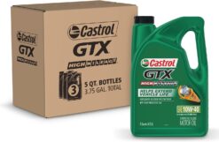 Castrol GTX High Mileage 10W-40 Synthetic Blend Motor Oil, 5 Quarts, Pack of 3