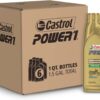Castrol Power1 4T 10W-50 Full Synthetic Motorcycle Oil, 1 Quart, Pack of 6
