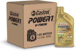 Castrol Power1 V-Twin 20W-50 Full Synthetic Motorcycle Oil, 1 Quart, Pack of 6