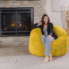Chill Sack Bean Bag Chair, Memory Foam Lounger with Microsuede Cover, Kids, Adults, 4 ft, Lemon