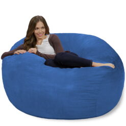 Chill Sack Bean Bag Chair, Memory Foam Lounger with Microsuede Cover, Kids, Adults, 4 ft, Royal Blue