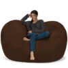 Chill Sack Bean Bag Chair, Memory Foam Lounger with Microsuede Cover, Kids, Adults, 6 ft, Chocolate