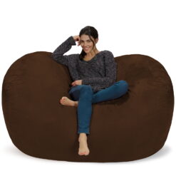 Chill Sack Bean Bag Chair, Memory Foam Lounger with Microsuede Cover, Kids, Adults, 6 ft, Chocolate