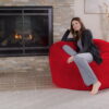 Chill Sack Bean Bag Chair, Memory Foam Lounger with Ultra Fur Cover, Kids, Adults, 4 ft, Cinnabar