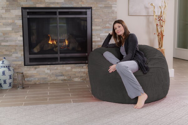 6' Huge Bean Bag Chair With Memory Foam Filling And Washable Cover