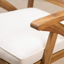 Christopher Knight Home Hermosa Outdoor Acacia Wood Arm Chairs, 2-Pcs Set, Teak Finish Cream