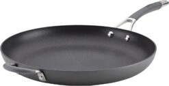 Circulon - 83906 Circulon Radiance Hard Anodized Nonstick Frying Pan / Fry Pan / Hard Anodized Skillet with Helper Handle - 14 Inch, Gray
