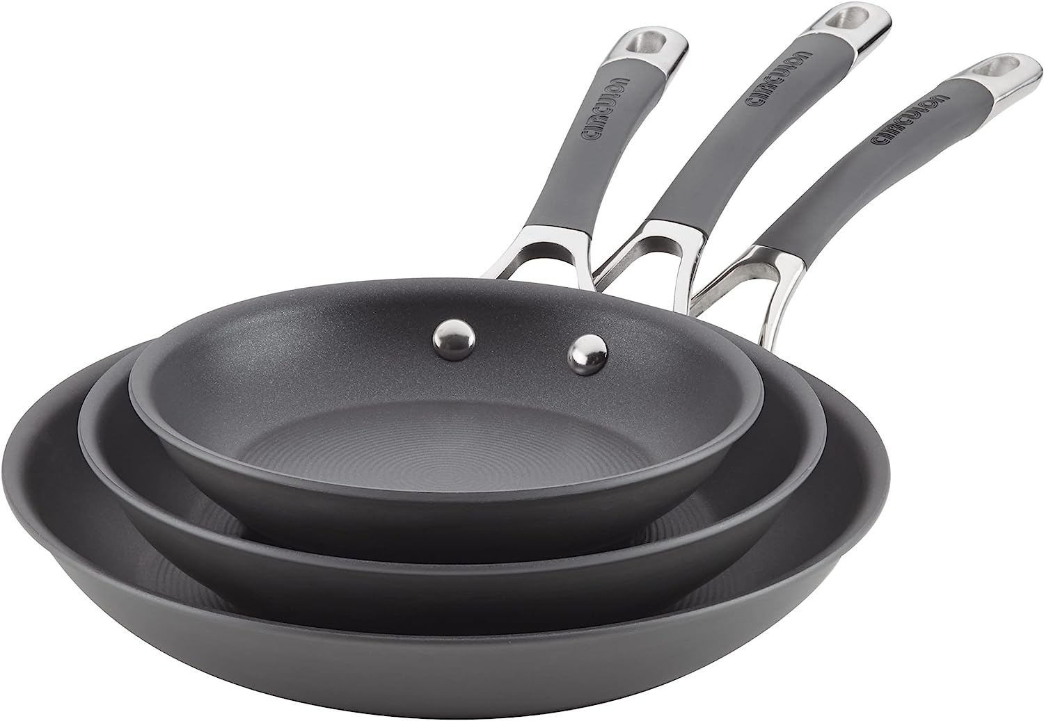 Nonstick Hard Anodized Frying Pan, Fry Pan, Hard Anodized Skillet 12 Inch,  Gray