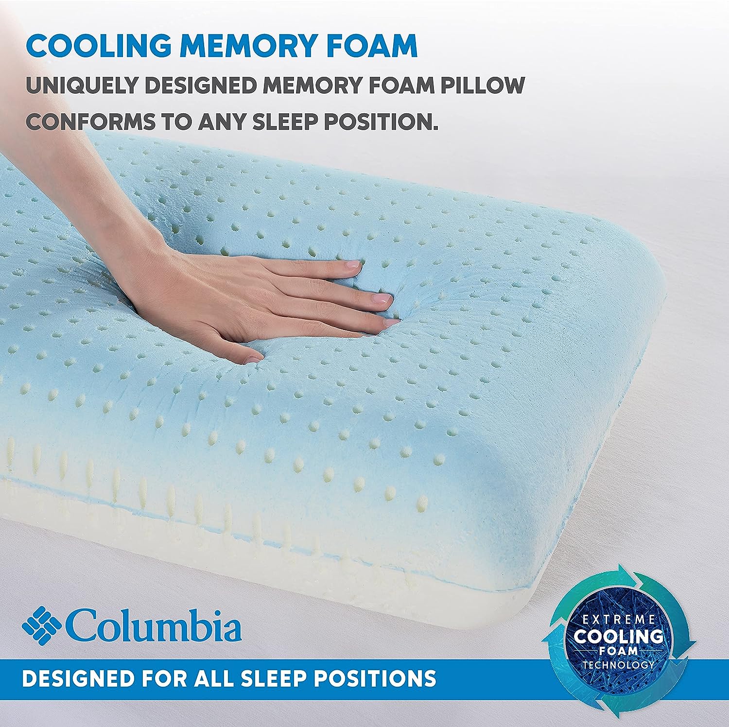 2PCS Cooling Gel Pillow, Memory Foam Pillow for Sleeping w/ Washable Pillow  Case