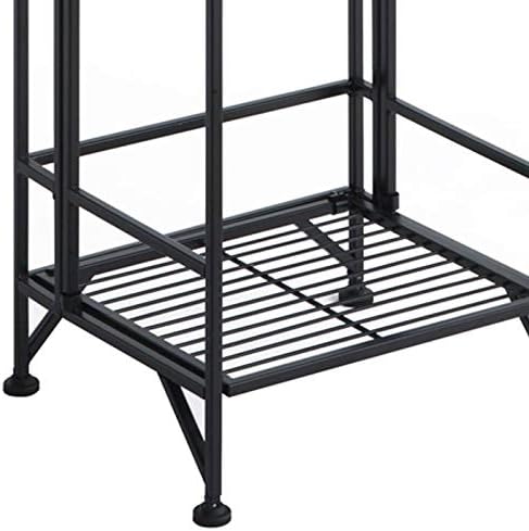 Organize It All 5 Shelf Foldable Metal Storage Shelves, Wheels, Adult, Kitchen, Laundry Room, Black
