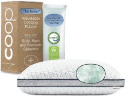 Coop Home Goods Eden Bed Pillow Queen Size for Sleeping on Back, Stomach and Side Sleeper- Medium Soft Memory Foam Cooling Gel - CertiPUR-US/GREENGUARD Gold