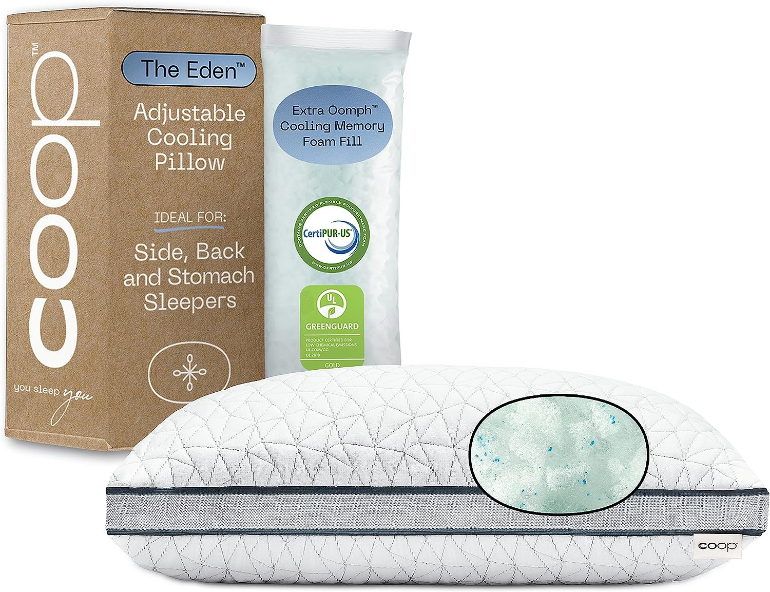 Coop Home Goods Eden Pillow King Size Bed Pillow for Sleeping