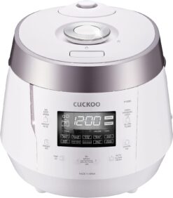 Cuckoo CRP-P1009SW 10 Cup Electric Heating Pressure Cooker & Warmer – 12 Built-in Programs, Glutinous (White), Mixed, Brown, GABA Rice, [1.8 liters]
