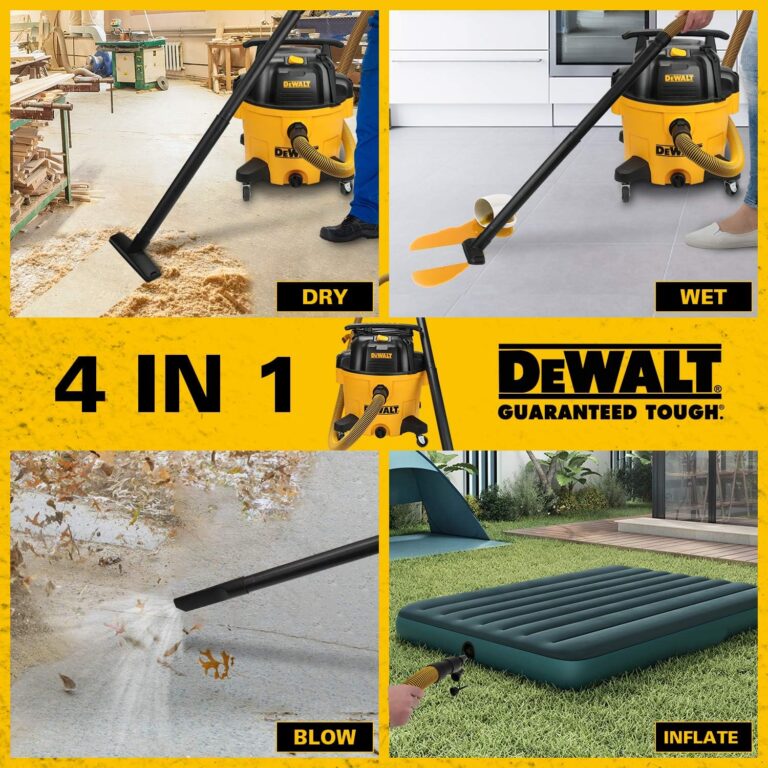 DEWALT 9 Gallon Wet/Dry VAC, HeavyDuty Shop Vacuum with Attachments, 5