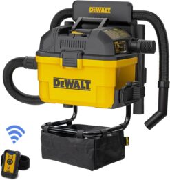 DEWALT Portable 6 Gallon 5 Horsepower Wall-Mounted Garage Wet Dry Vacuum Cleaner DXV06G, Yellow+black
