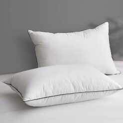 DWR Goose Feather Down Pillow for Sleeping 2 Pack, King Size Organic Cotton Hotel-Style Bed Pillow Inserts, Soft Medium Pillow for Stomach and Back Sleeper (20x36, Set of 2)