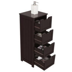 Easyfashion Wooden Storage Cabinet Organizer with 4 Drawers for Bathroom, Espresso