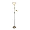 Elegant Designs 2 Light Mother Daughter Floor Lamp with White Marble Glass