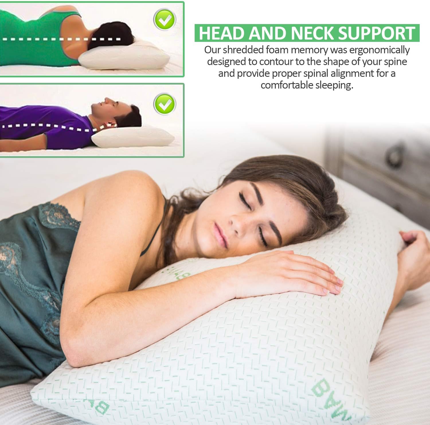 Adjustable Cooling Shredded Memory Foam Pillow