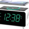 Emerson Radio Smartset Alarm Clock FM Radio with Wireless Charging, Bluetooth Speaker, Fast Charging